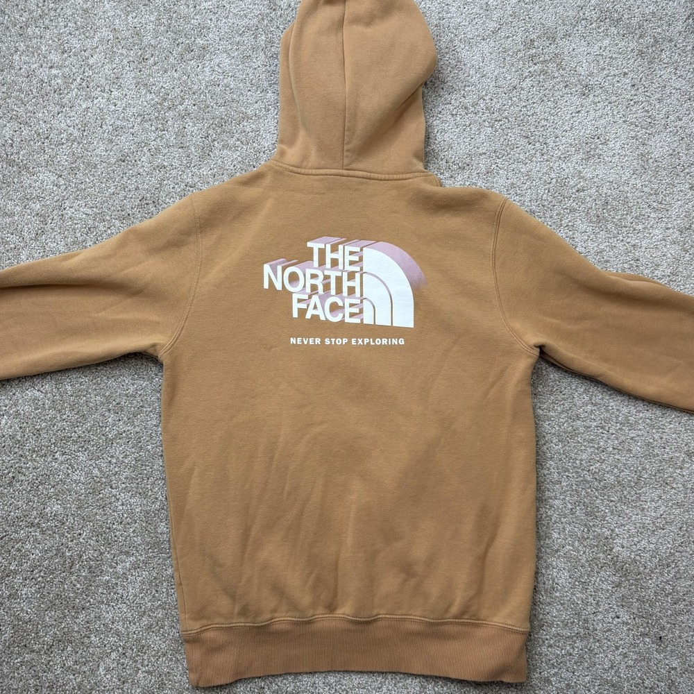 The North Face Hoodie Mens Small Brown Pullover Never Stop Exploring Sweatshirt - Picture 6 of 10